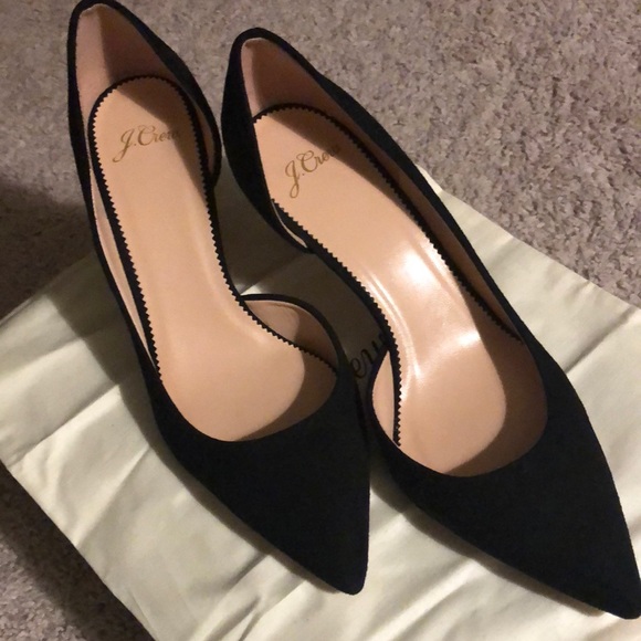 J. Crew Shoes - J CREW  black suede pumps  8.5